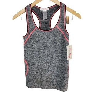 Kathy Womens Athletic Tank Top Grey hot pink  (NWT) small/medium